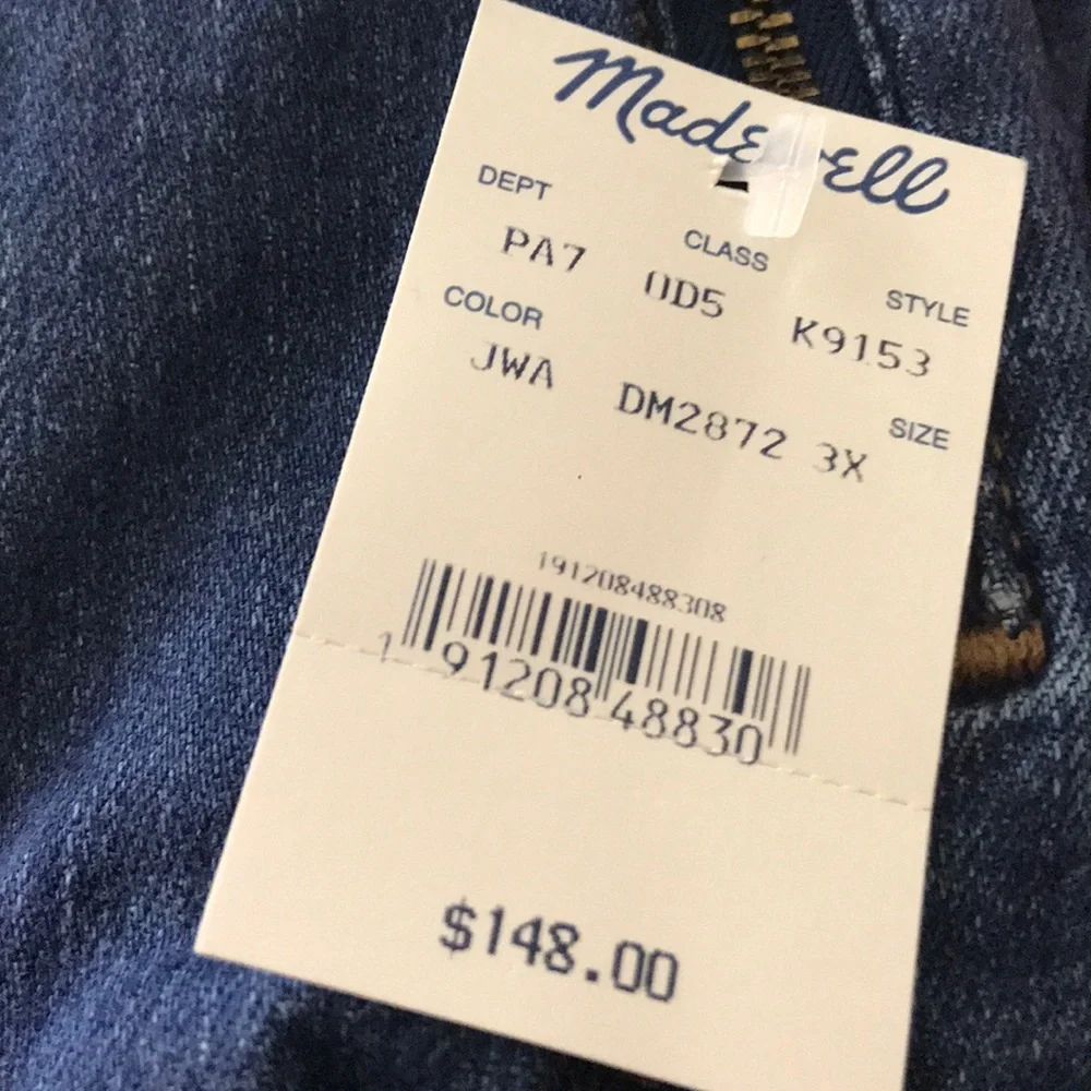 Madewell Plus Size Medium Wash Skinny Denim Carpenter Overalls - Picture 4 of 5
